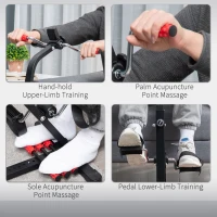 Soozier Pedal Exerciser, Hand Arm Knee and Leg Exercise Machine for Seniors, Height-adjustable, with LCD Display and Foot Massage Roller(m-8)