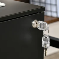 Vinsetto Lockable File Cabinet, Steel Filing Cabinet on Wheels for Legal, A4, Letter Size, with Pencil Tray for Home Office(m-9)