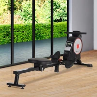 Soozier Magnetic Rowing Machine, Foldable Rower with 8 Level Resistance, Digital Monitor & Transport Wheels for Home Gym(m-8)