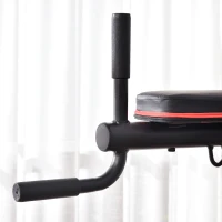 Soozier Multi-Function Training Stand Power Tower Station Gym Workout Equipment with Sit Up Bench, Pull Up Bar, Black(m-10)