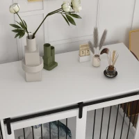 PawHut 46.5" Dog Crate Furniture, Dog Crate End Side Table for Extra Large Dogs, White(m-10)