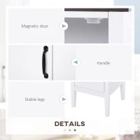 kleankin Tall Bathroom Cabinet Cupboard Storage Unit White Freestanding Shower Shelves(m-5)