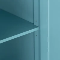 HOMCOM Rolling Kitchen Island Cart with Drop Leaf, Kitchen Cart on Wheels with Wood Top, 2 Drawers and 2 Storage Cabinets, Island Table for Kitchen, Dining Room, Light Blue(m-8)