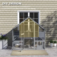 PawHut Large Catio Outdoor with Waterproof Cover, 2 Resting Boxes, 4 Platforms, Bridge, for 2-4 Kittens, Grey(m-7)