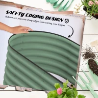 Outsunny 3.4' x 2' x 1.4' Galvanized Raised Garden Bed Kit, Metal Planter Box with Safety Edging, Green(m-6)