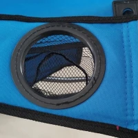 Outsunny Outdoor Rocking Chair Folding Camping Chair Portable Rocker with Armrests, Side Cup Holders, & Carry Bag, Blue(m-9)