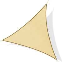 Outsunny Triangle 12' Canopy Sun Sail Shade Garden Cover UV Protector Outdoor Patio Lawn Shelter with Carrying Bag, Sand(m-11)