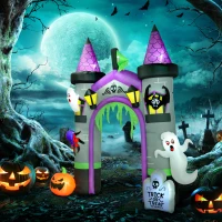 Outsunny 12ft Large Inflatable Halloween Archway with Ghost, Pumpkin, Spider and Bat(m-10)