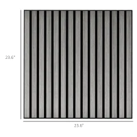 HOMCOM 24"x24" Wood Panels for Wall, 4 Pack Acoustic Panels, Sound Absorbing Slat Wall For Interior Wall Decor, Home, Gray(m-3)