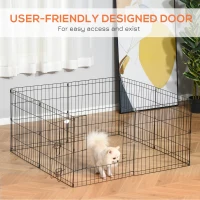 PawHut 24inch Foldable Metal Exercise Pet Playpen Yard Dog Puppy Kennel Cage 8 Panel(m-4)