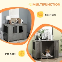 PawHut Dog Crate Furniture, Wooden End Table Furniture with Lockable Magnetic Doors, Extra Large Size Pet Kennel Ind(m-5)