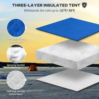 Outsunny 3-4 Person Insulated Ice Fishing Shelter, Pop up Ice Fishing Tent with Windows, Vents and Carry Bag, for Low-Temp -22℉(m-4)