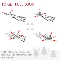 HOMCOM 24" Christmas Front Door Wreath with Lights Flocked Christmas Wreath with Pine Cones and Berries for Windows Green(m-7)