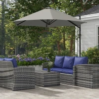 Outsunny 8.5FT Outdoor Cantilever Roma Parasol with 360° Rotation and Cross Base, Offset Patio Umbrella for Garden, Light Grey(m-7)