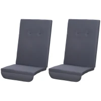 Outsunny 84A-052 Series Outdoor Porch Swing Cushions with Seat & Tufted Back, Backrest Ties, Set of 2 Replacement Cushions for Patio Furniture, Gray(m-11)