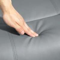 HOMCOM Massage Recliner Chair Leather Swivel Rocker Manual Reclining Chair with 8 Vibration Points, Cup Holders, Light Grey(m-10)