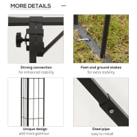 Outsunny 10' x 10' Patio Gazebo, Double Roof Outdoor Gazebo Canopy Shade Shelter with Metal Corner Frame Screen Wall, for Garden, Lawn, Backyard and Deck(m-5)