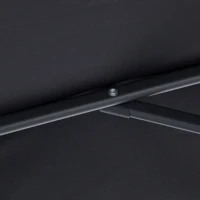 Outsunny 10' Deluxe Patio Umbrella Outdoor Market Parasol Banana Hanging Offset Sunshade Crank Cross Base Black(m-6)