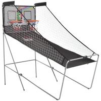 HOMCOM Double Shots Arcade Basketball System Foldable Two Player Basketball(m-11)