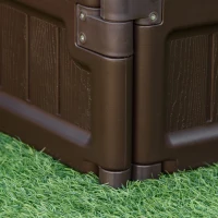 Outsunny 48" x 24" Raised Garden Bed Kit, Divisible Planting Box DIY Garden Elevated Planter for Outdoor & Indoor Backyard, Wood Imitating Grain, Easy Assembly, with 6 Stakes, Brown(m-9)