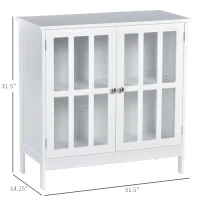 kleankin Kitchen Buffet Cabinet with 2 Doors, Modern Sideboard for Dining Room, Hallway, Living Room, White(m-3)