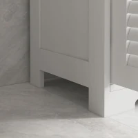 kleankin Bathroom Vanities with Louvred Doors, Medicine Cabinet, Bathroom Cupboard with Drawers and Open Shelf(m-10)