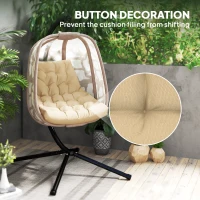 Outsunny Outdoor Swing Cushion, Tufted Patio Cushion Replacement for Garden Chair Egg Chair,  Indoor Outdoor Seat Cushion, Beige(m-7)