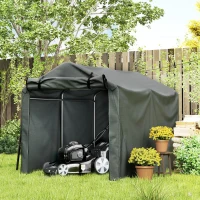 Outsunny Outdoor Storage Shed, UV Resistant Bike Tent with Roll-up Zipper Door, Portable Shed for Bike, Motorcycle, Dark Grey(m-8)