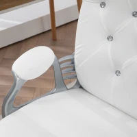 Vinsetto Velvet Office Chair Desk Chair with 360 Degree Swivel Wheels Adjustable Height Tilt Function White(m-9)