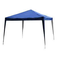 Outsunny 10' x 10' Easy Pop Up Canopy Gazebo Party Tent Shelter - Blue(m-1)