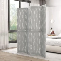HOMCOM Screen Divider Room Divider Screen with Foldable Design for Indoor Bedroom Office 5.5' Grey(m-9)