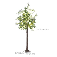 HOMCOM 6ft LED Olive Tree with 300 Warm White Lights, Light up Olive Tree for Indoor, Home, Party, Wedding, Christmas, Green(m-3)