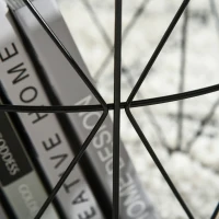 HOMCOM Set of 3 Nesting Coffee Tables with Storage, Round End Table with Removable Tray, Basket Side Tables with Metal Frame for Living Room, Black(m-10)