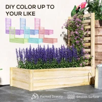 Outsunny Wood Planter Box with Trellis for Climbing Plants, Raised Garden Bed for Outdoor Flowers Herbs, 91"x24"x43", Natural(m-5)