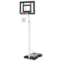 Soozier Adjustable Basketball Hoop and Basketball Stand w/ Sturdy Backboard and Weighted Base, Portable on Wheels(m-11)