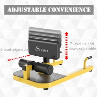 Soozier 3-in-1 Padded Push Up Sit Up Deep Sissy Squat Machine Home Gym Fitness Equipment, Yellow(m-6)