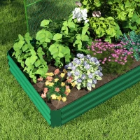 Outsunny Metal Raised Garden Bed with Trellis for Climbing Plants, Galvanized Garden Bed Kit Outdoor Garden Box with Trellis(m-9)