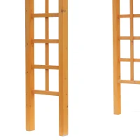 Outsunny 85" Wooden Garden Arbor for Wedding and Ceremony, Outdoor Garden Arch Trellis for Climbing Vines, Fir Wood, Orange(m-8)