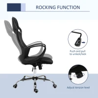 Vinsetto High Back Office Chair Mesh Desk Chair with Adjustable Backrest, Swivel Task Chair with Ergonomic Design Conference Office, Black(m-5)
