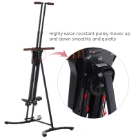 Soozier Vertical Climber, High-Intensity Cardio & Muscle Toning Exercise for Home Gym, Folding Steel, Adjustable Height, Display Monitor, 220 lbs. Weight Capacity, Black(m-6)