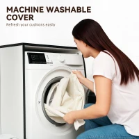 Outsunny Replacement Cushions for Rattan Furniture, 14 Piece Outdoor Seat Cushion Pad for Patio Set, 7 Seat and 7 Back, Cream(m-6)