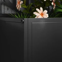 Outsunny Metal Raised Garden Bed with Privacy Panel, Freestanding or Wall Mounted Outdoor Planter Box for Garden, Patio(m-10)