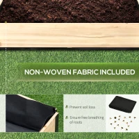 Outsunny Foldable Raised Garden Bed, Wooded Elevated Ground Planter Box with Insert Extended Steel Corners, 47 x 31 x 9in, for Vegetables, Flower, Herb(m-7)