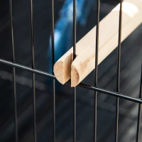 PawHut 55.1" 2 In 1 Bird Cage Aviary Parakeet House for finches, budgies with Wheels, Slide-out Trays, Wood Perch, Green(m-10)