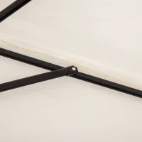 Outsunny 9.8ft Half Umbrella Semi Round Patio Parasol with Crank Handle, Top Vent for Garden, Balcony- NO BASE INCLUDED, Cream(m-10)