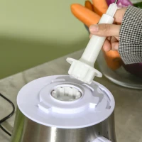 HOMCOM 2 in 1 Blender and Food Processor Combo for Chopping, Slicing, Shredding, Mincing and Pureeing for Vegetable, Meat and Nuts, 500W 5-Cup Bowl, 1.5L Blender Jug, 3 Blades and Adjustable Speed(m-8)