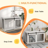 PawHut 46.5" Dog Crate Furniture, Dog Crate End Side Table for Extra Large Dogs, White(m-5)
