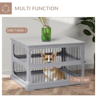 PawHut Dog Crate Furniture Decorative Cage Kennel with Strong Construction Materials & a Classic Americana Style, Grey(m-4)