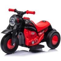 Qaba Electric Motorcycle for Kids, 6V Ride on Bubble Car with LED Headlight, Music, Pedal, for 2-5 Years Black(m-2)