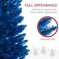 HOMCOM 5ft Pencil Christmas Trees, Skinny Artificial Christmas Tree for Xmas Holiday Decor, Deep Blue(m-5)